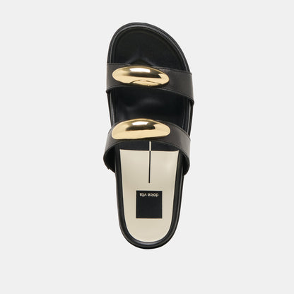 Satine Black Leather Sandals | Dolce Vita
