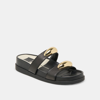 Satine Black Leather Sandals | Dolce Vita