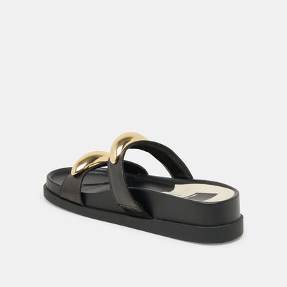 Satine Black Leather Sandals | Dolce Vita