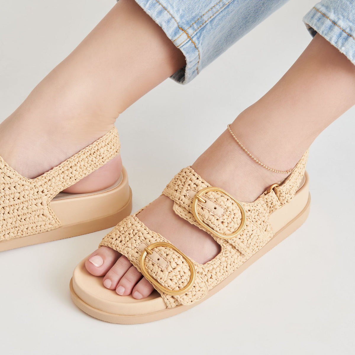 STARLA CROCHET SANDALS NATURAL KNIT | Dolce Vita
