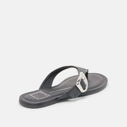 Rossa Black Leather Sandals | Dolce Vita