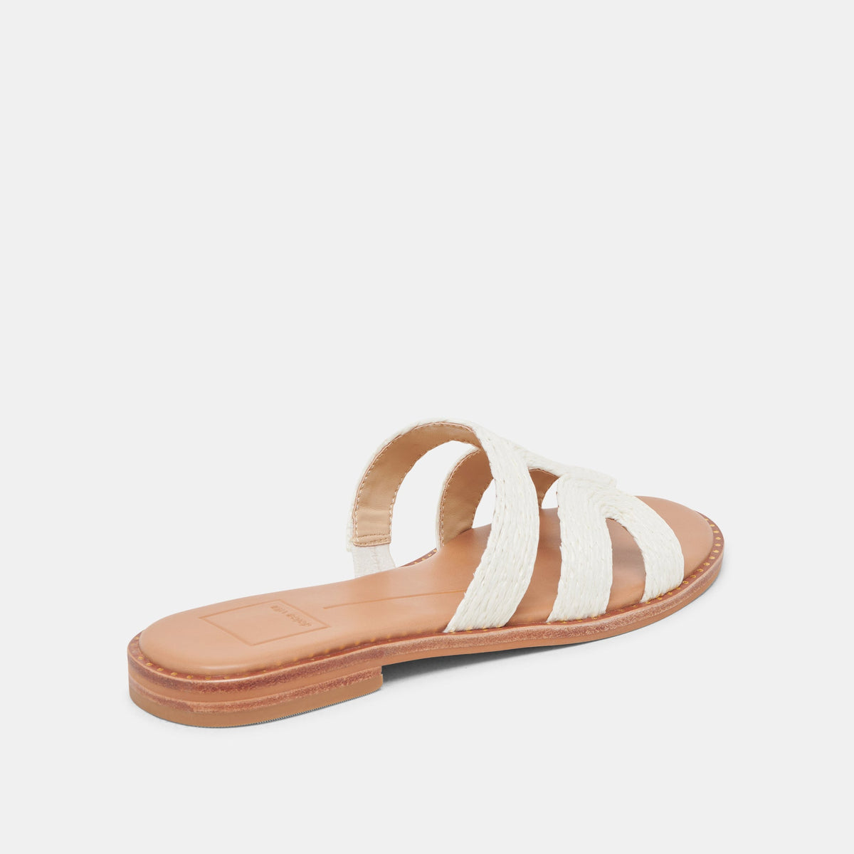 EMON WIDE SANDALS WHITE RAFFIA | Dolce Vita