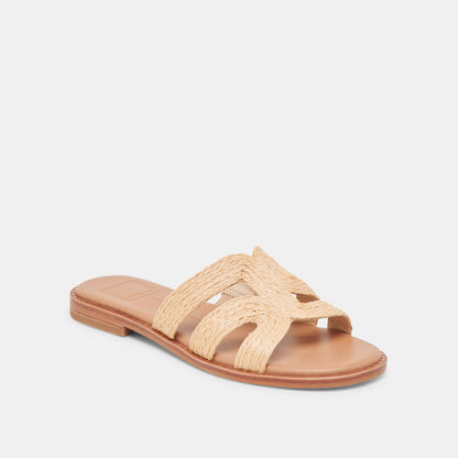 EMON WIDE SANDALS LT NATURAL RAFFIA | Dolce Vita