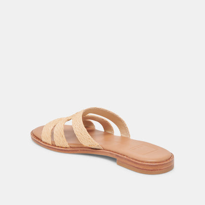 EMON WIDE SANDALS LT NATURAL RAFFIA | Dolce Vita