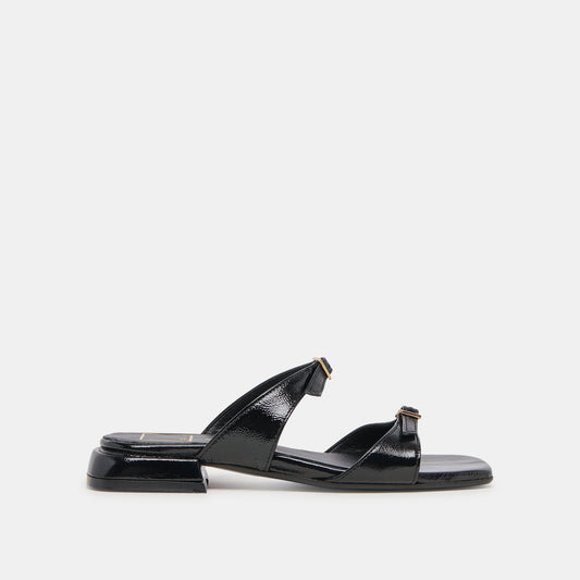 LAVERN SANDALS MIDNIGHT CRINKLE PATENT | Dolce Vita