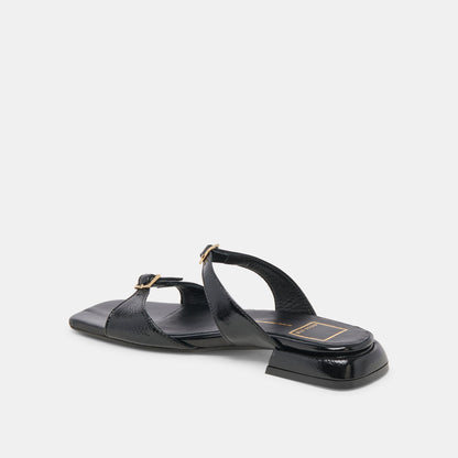 LAVERN SANDALS MIDNIGHT CRINKLE PATENT | Dolce Vita