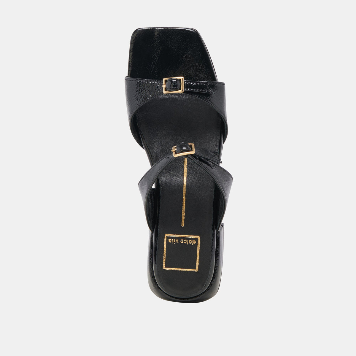 LAVERN SANDALS MIDNIGHT CRINKLE PATENT | Dolce Vita