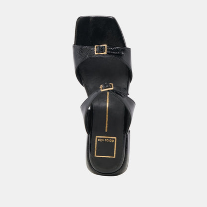 LAVERN SANDALS MIDNIGHT CRINKLE PATENT | Dolce Vita