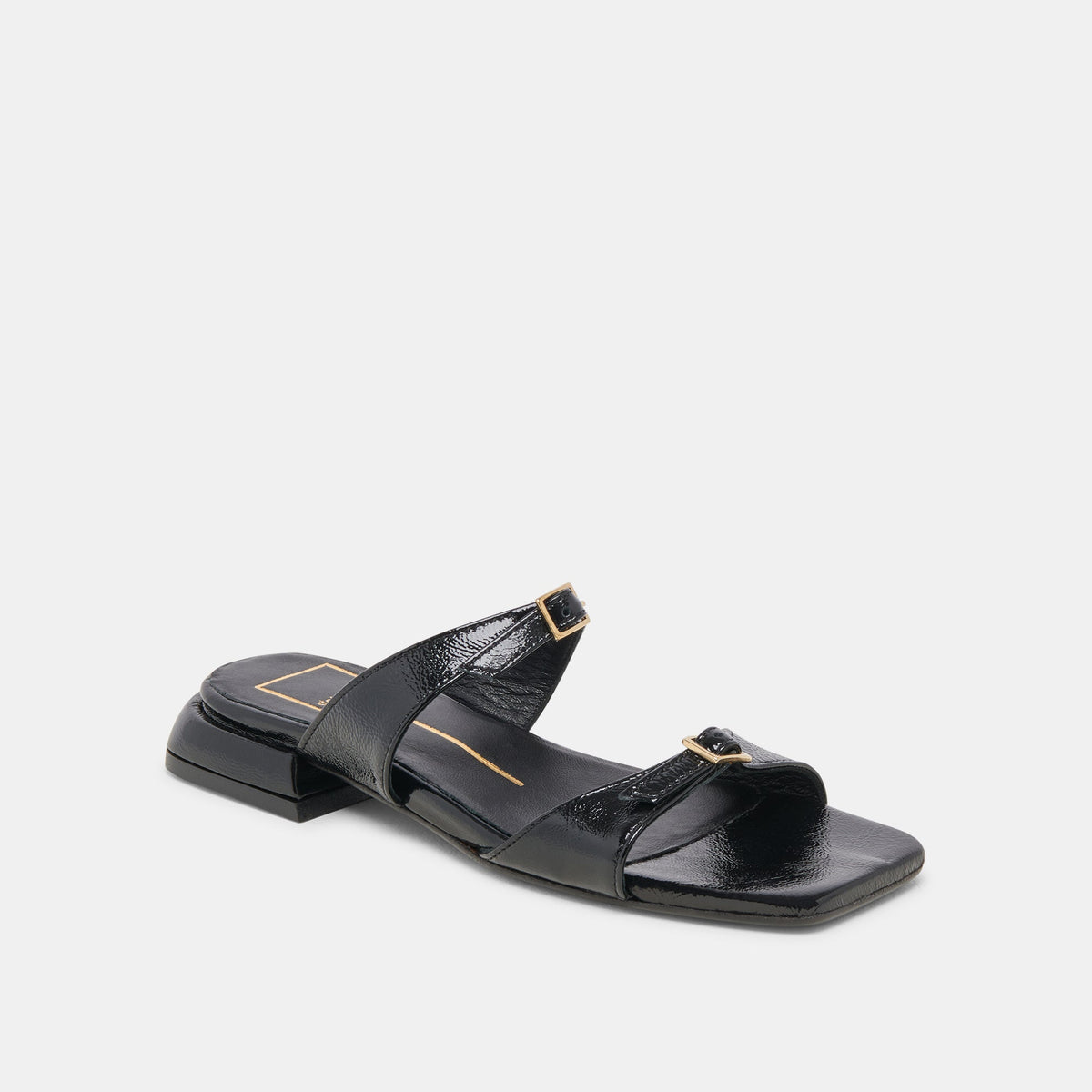 LAVERN SANDALS MIDNIGHT CRINKLE PATENT | Dolce Vita