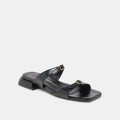 LAVERN SANDALS MIDNIGHT CRINKLE PATENT | Dolce Vita