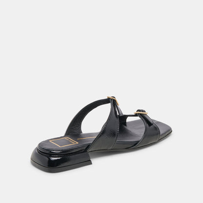 LAVERN SANDALS MIDNIGHT CRINKLE PATENT | Dolce Vita