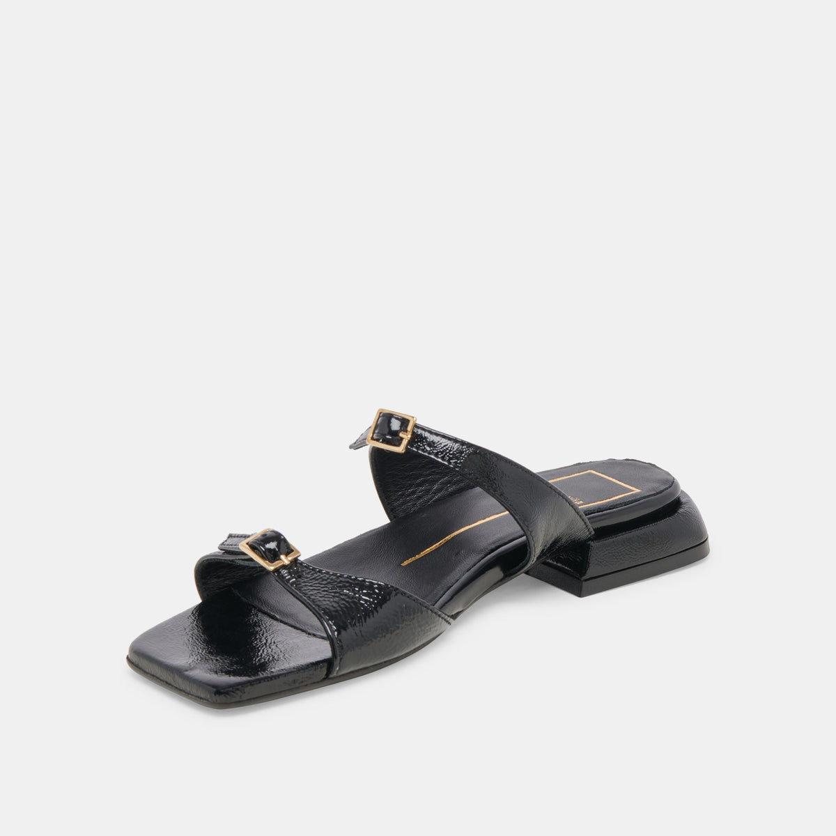 LAVERN SANDALS MIDNIGHT CRINKLE PATENT | Dolce Vita
