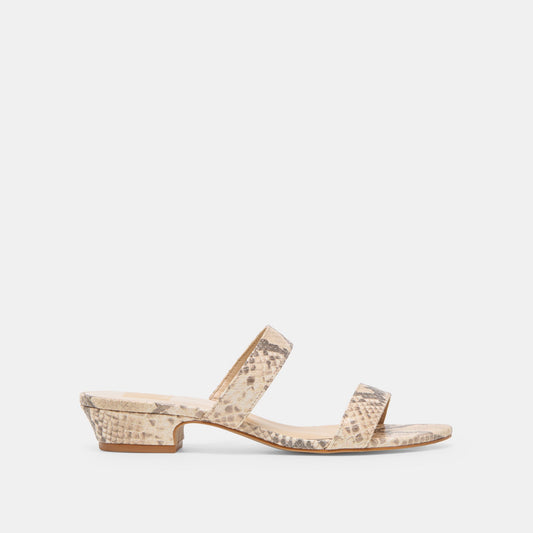Kamile Natural Snake Embossed Leather Sandals | Dolce Vita