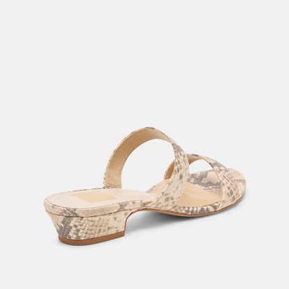 Kamile Natural Snake Embossed Leather Sandals | Dolce Vita