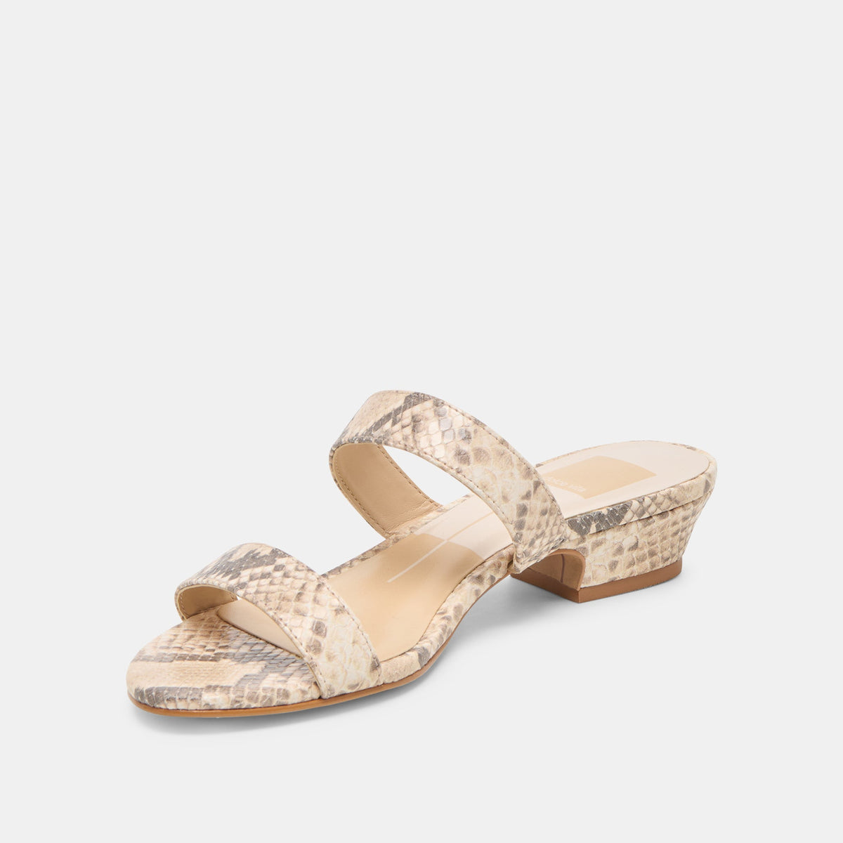 Kamile Natural Snake Embossed Leather Sandals | Dolce Vita