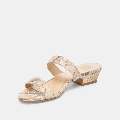 Kamile Natural Snake Embossed Leather Sandals | Dolce Vita
