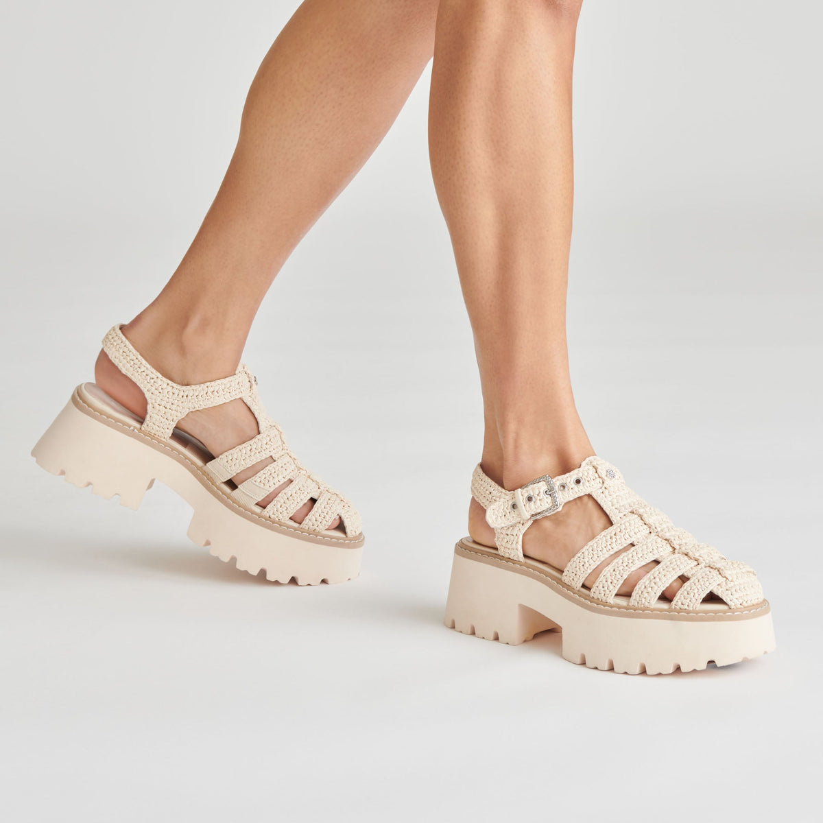 LASLY SANDALS OATMEAL KNIT | Dolce Vita