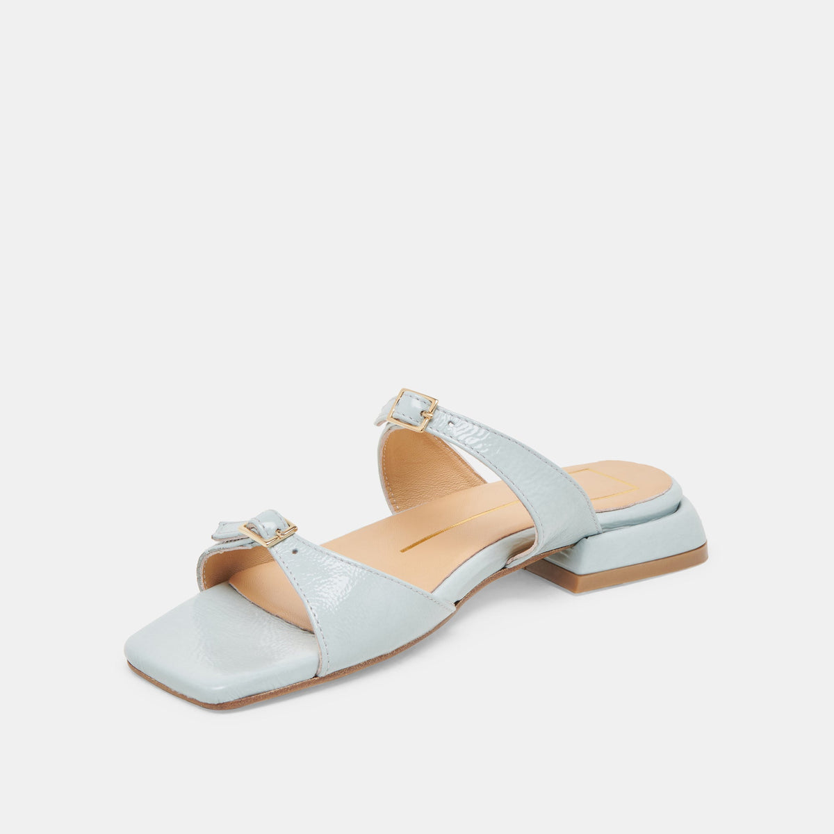 LAVERN SANDALS ICE BLUE CRINKLE PATENT | Dolce Vita