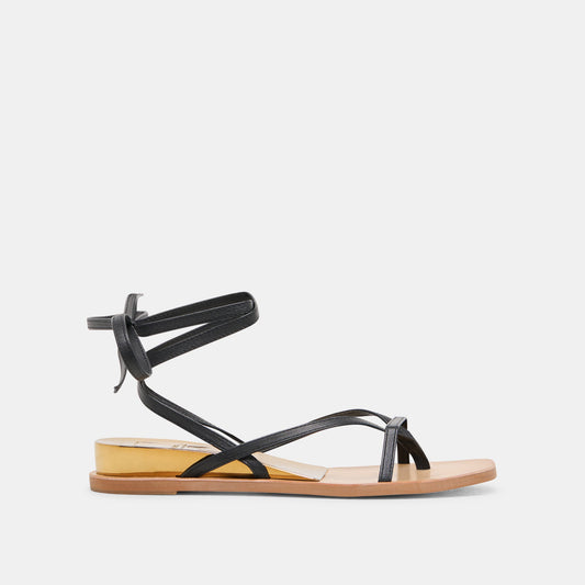 RUDIE SANDALS BLACK LEATHER | Dolce Vita