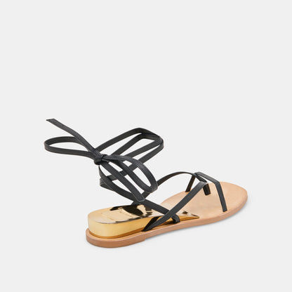 RUDIE SANDALS BLACK LEATHER | Dolce Vita