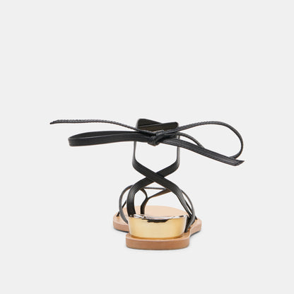 RUDIE SANDALS BLACK LEATHER | Dolce Vita