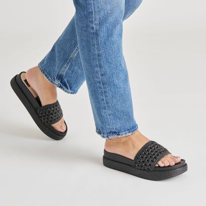 SIDONA SANDALS ONYX RAFFIA | Dolce Vita
