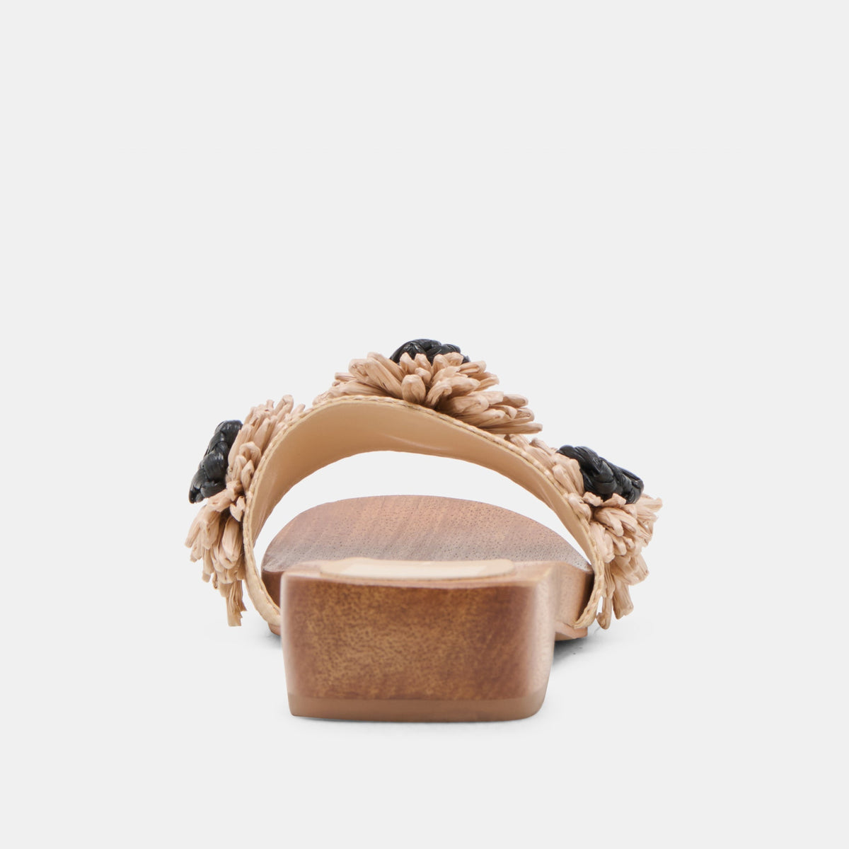 Ariena Black Natural Floral Raffia Sandals | Dolce Vita