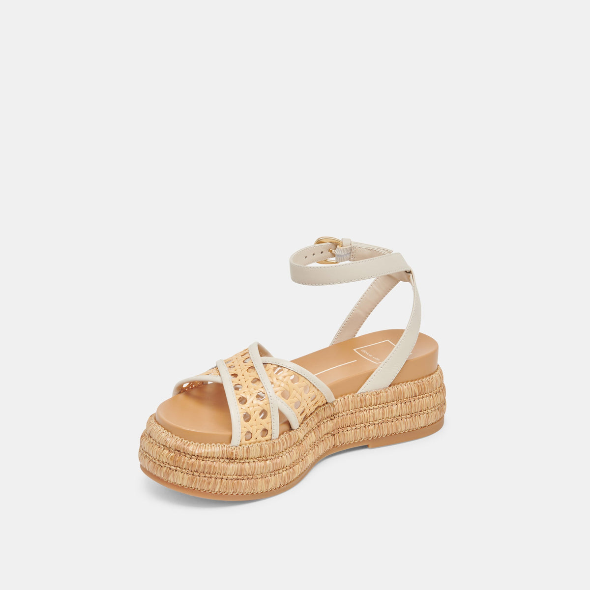 WRILEY SANDALS CREME WOVEN RAFFIA | Dolce Vita