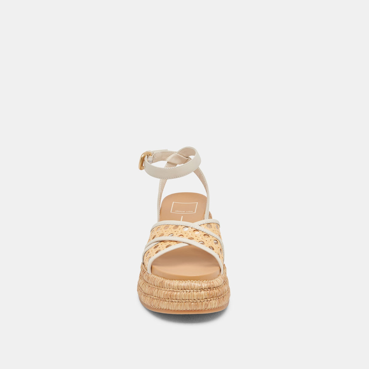 WRILEY SANDALS CREME WOVEN RAFFIA | Dolce Vita