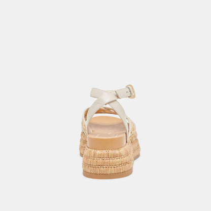 WRILEY SANDALS CREME WOVEN RAFFIA | Dolce Vita