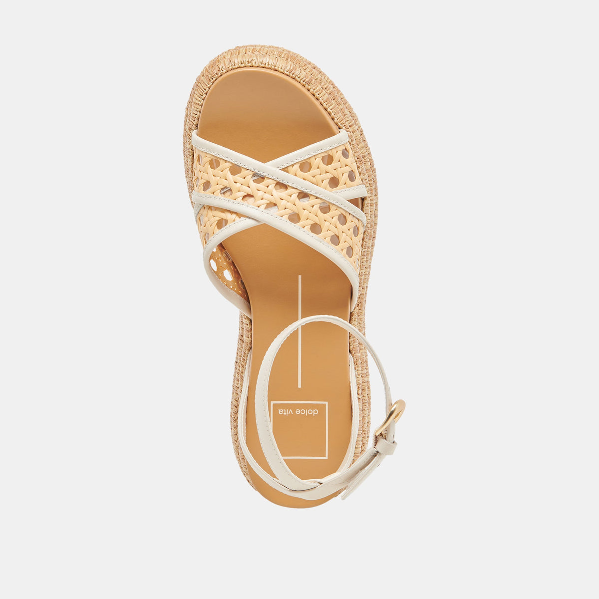 WRILEY SANDALS CREME WOVEN RAFFIA | Dolce Vita