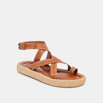 ROXIE SANDALS BROWN LEATHER | Dolce Vita