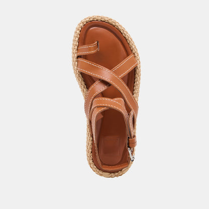 ROXIE SANDALS BROWN LEATHER | Dolce Vita