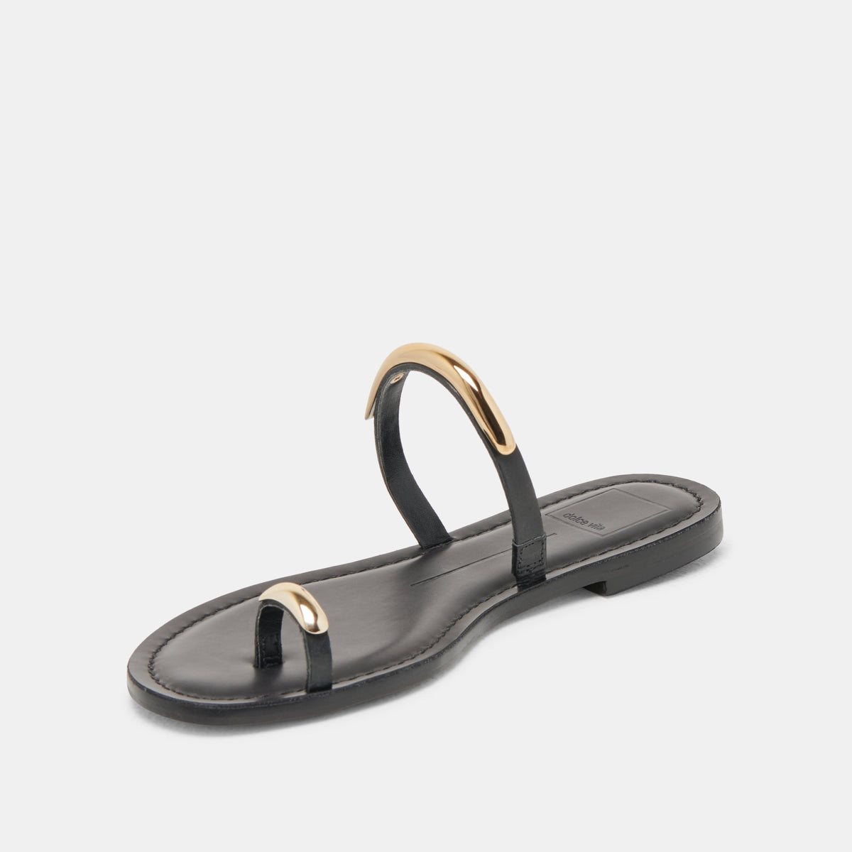 WINK WIDE SANDALS BLACK LEATHER | Dolce Vita