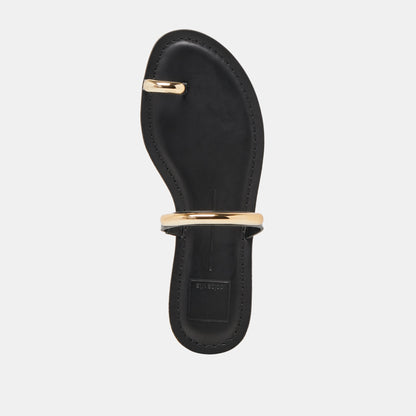 WINK WIDE SANDALS BLACK LEATHER | Dolce Vita