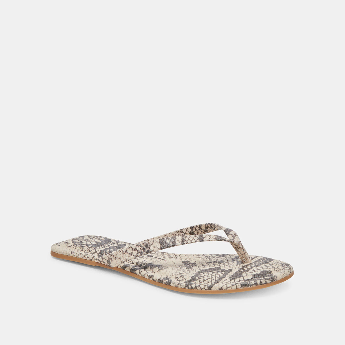 LAYNEY SANDALS BLACK WHITE EMBOSSED SNAKE | Dolce Vita