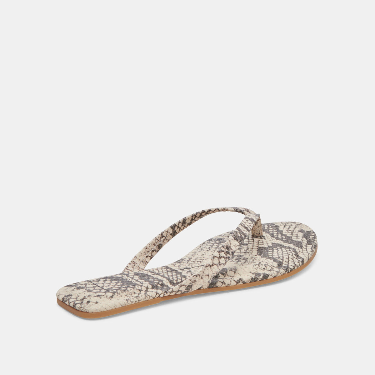 LAYNEY SANDALS BLACK WHITE EMBOSSED SNAKE | Dolce Vita