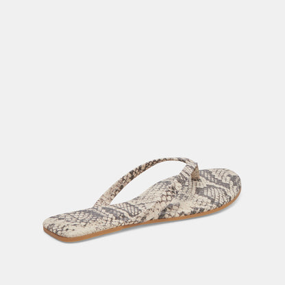 LAYNEY SANDALS BLACK WHITE EMBOSSED SNAKE | Dolce Vita
