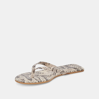 LAYNEY SANDALS BLACK WHITE EMBOSSED SNAKE | Dolce Vita