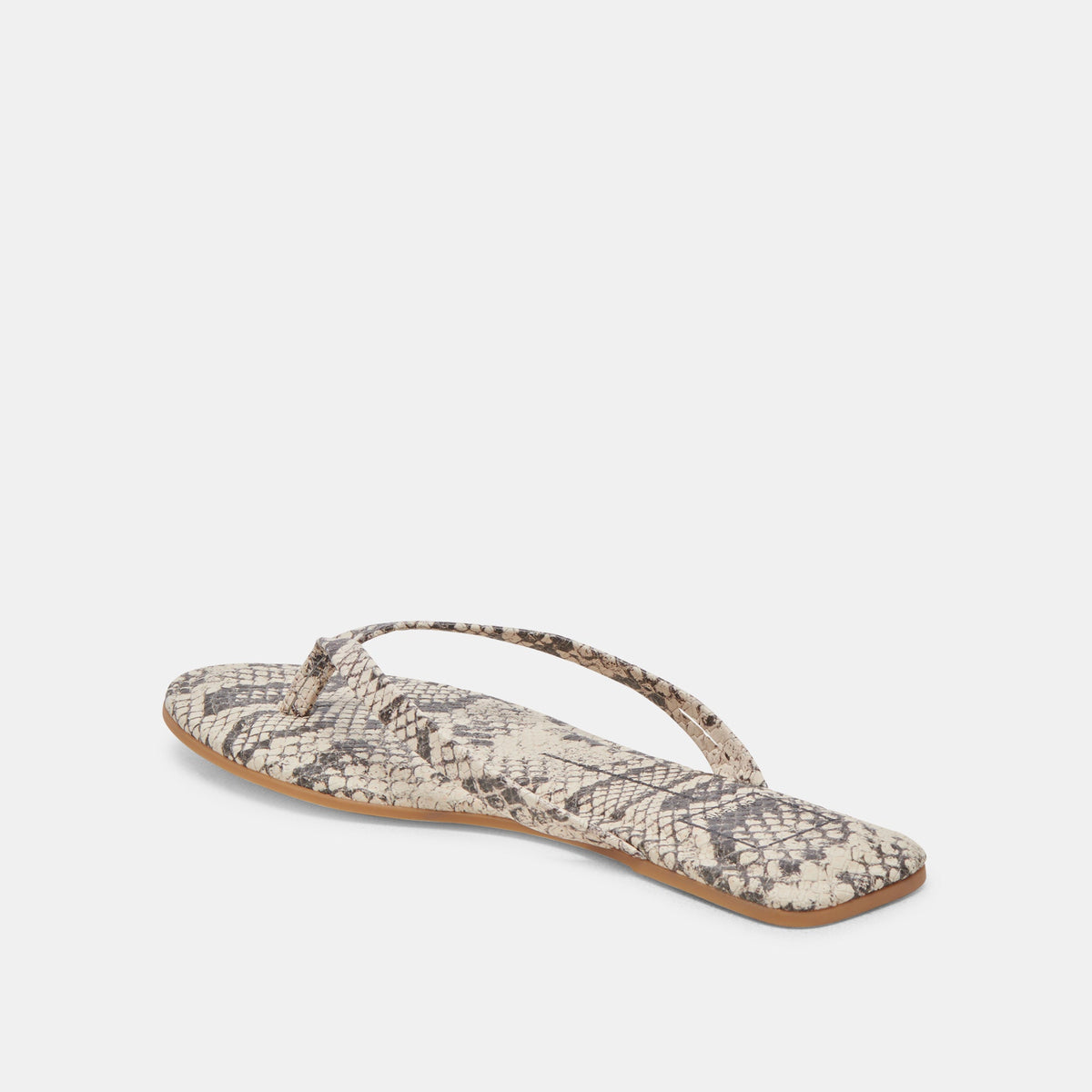 LAYNEY SANDALS BLACK WHITE EMBOSSED SNAKE | Dolce Vita