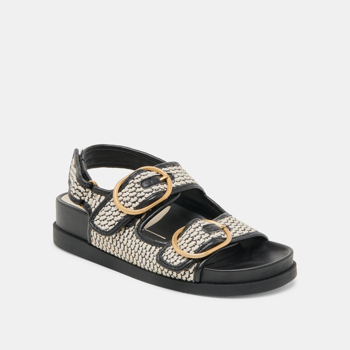 STARLA SANDALS BLACK NATURAL RAFFIA | Dolce Vita