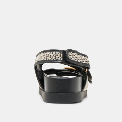 STARLA SANDALS BLACK NATURAL RAFFIA | Dolce Vita