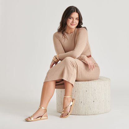 DARLIS SANDALS GOLD DISTRESSED LEATHER | Dolce Vita