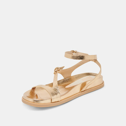 DARLIS SANDALS GOLD DISTRESSED LEATHER | Dolce Vita