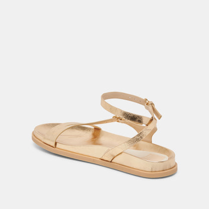 DARLIS SANDALS GOLD DISTRESSED LEATHER | Dolce Vita