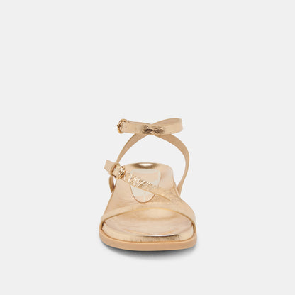 DARLIS SANDALS GOLD DISTRESSED LEATHER | Dolce Vita