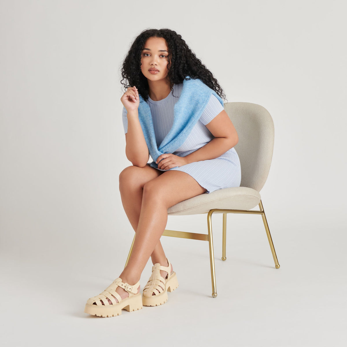 LASLY TONAL SANDALS LIGHT YELLOW LEATHER | Dolce Vita