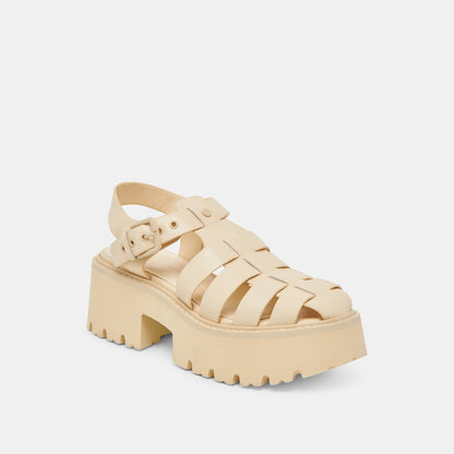 LASLY TONAL SANDALS LIGHT YELLOW LEATHER | Dolce Vita
