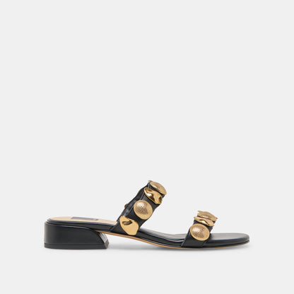 Farrow Black Leather Sandals | Dolce Vita