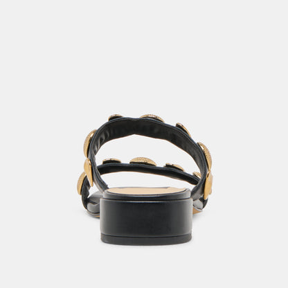 Farrow Black Leather Sandals | Dolce Vita